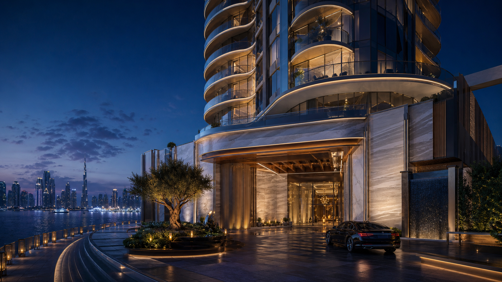 Luxury residential development skyline